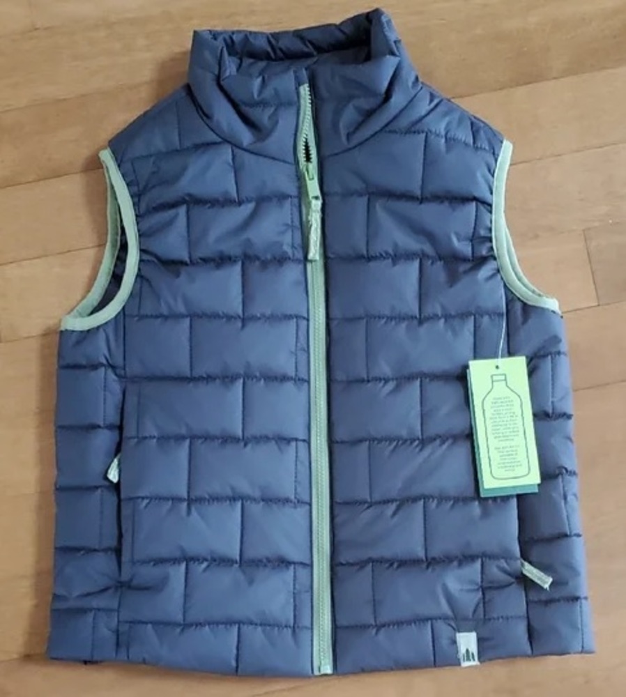 Kids Boys Girls LAKE & TRAIL Gray Zip Up Puffer Vest Size XS 5 Med 8 Pockets NWT